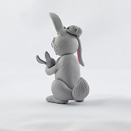 grey bunny with babies