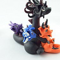 dragon mama with 3 babies