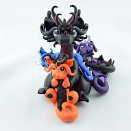 dragon mama with 3 babies