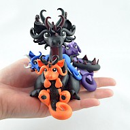 dragon mama with 3 babies