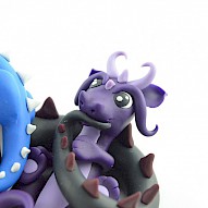 dragon mama with 3 babies