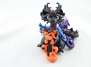 dragon mama with 3 babies