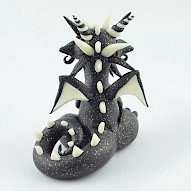 black glitter glow in dark dragon