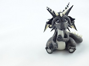 black glitter glow in dark dragon