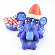 Blue Christmas dragon