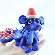Blue Christmas dragon