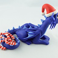 Blue Christmas dragon