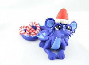 Blue Christmas dragon