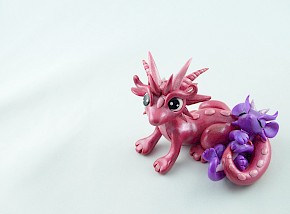 pink dragon mama with baby