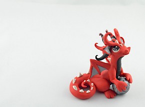 red dragon with marble