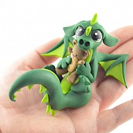 dragon with a teddy bear