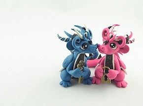 dragon couple - key and a padlock